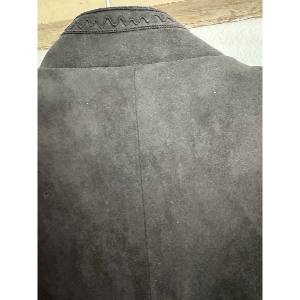 NEXT Tailored Black Cropped Jacket Sz 14 Paisley Embroidered Hook Front Lined - Picture 5 of 10